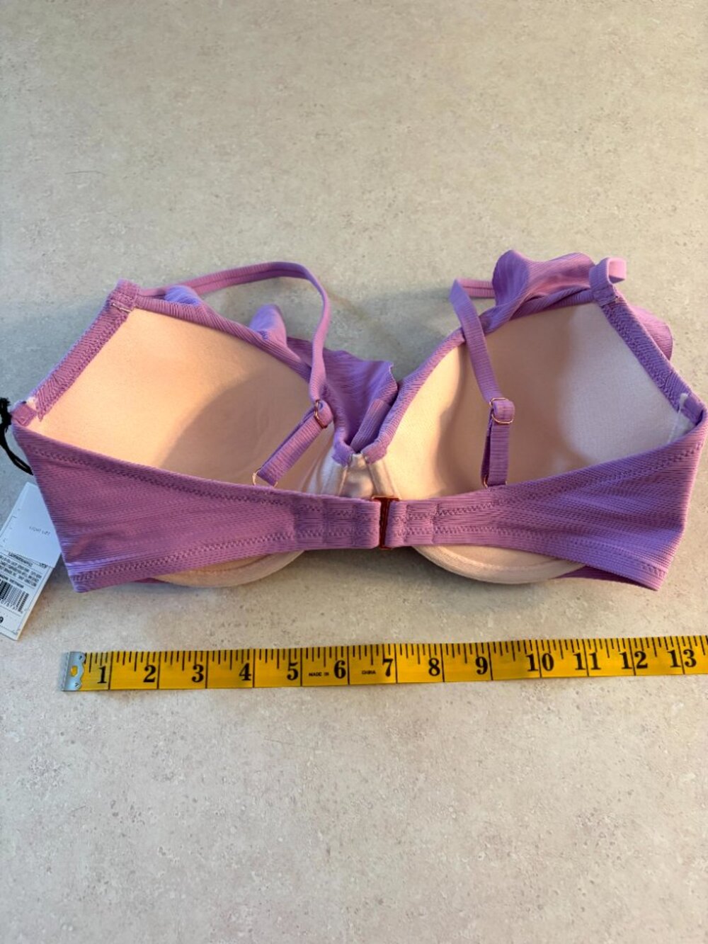 NWT Shade & Shore Women's Bikini Top Underwire Padded Purple Size 34D Ruffle - Picture 5 of 7